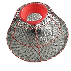 Trampa de cangrejo de HDPE plegable Rectangular australiano/langosta/jaula de peces Red de nailon multifilamento para pescar redes de pesca de plástico PE