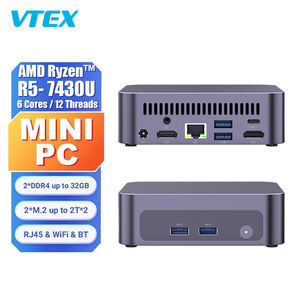 Hochleistungs-Mini-PC R5-7430U prozessor DDR4 RAM M.2 SSD WIFI6 BT5.2 USB Typ-C Grau Metall gehäuse Business Office Mini-PC - Product Image 1