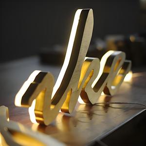 Ngoài trời thép không gỉ cửa hàng phía trước bảng hiệu 3D <span class=keywords><strong>LED</strong></span> ánh sáng thư Matt vàng <span class=keywords><strong>LED</strong></span> Backlit Logo 3D tùy chỉnh <span class=keywords><strong>led</strong></span> đăng ký cho doanh nghiệp - Product Image 1