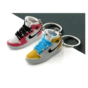 Cute Tennis Basketball 3D Mini Shoe Key Ring Sneaker Sport Shoes Key Chain Ring