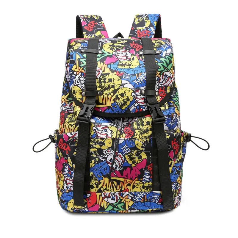 Custom Printing Polyester Girls School Bag Large Capacity Durable High School Backpack