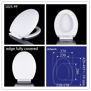 PP nhà vệ sinh nâng lên hình tròn toliet chỗ ngồi và bìa QQ bản lề mềm đóng nhựa WC nắp bìa - Product Image 5