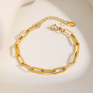 Bracelet chaîne à maillons cubains plaqué or 18 carats hypoallergénique pour couples <span class=keywords><strong>cadeau</strong></span> de <span class=keywords><strong>luxe</strong></span> réglable avec fermoir sécurisé - Product Image 3