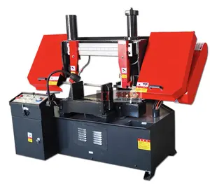 Nova máquina de serra de fita horizontal CNC para coluna dupla, linha de cisalhamento para reforço de metal, hidráulica, GB4235