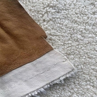 Tissu en cuir suédé solide collé de polyester micropolaire de haute qualité de l'usine chinoise pour veste manteau d'hiver coupe-vent