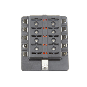 JAVA Factory 10 <strong>Way</strong> Circuit RV <strong>Fuse</strong> <strong>Block</strong> Blade Auto <strong>Fuse</strong> Box 12V/24V/32V DC Junction Box <strong>Fuse</strong> Holder <strong>Block</strong> Box <strong>with</strong> <strong>Led</strong> - Product Image 3