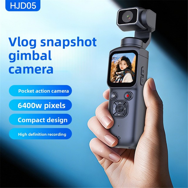 New 4K HD05 Handheld Action Travel Vlog Camera 2.4" Screen Electronic Anti-Shake PTZ Charge-Coupled Device (CCD) Sensor TF Card