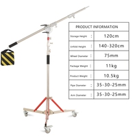 Trépied photo robuste en acier inoxydable avec roues, 3 pieds, système Twist