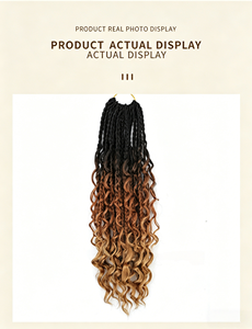 Extensiones <span class=keywords><strong>de</strong></span> Cabello Trenzado <span class=keywords><strong>de</strong></span> Ganchillo Deep Twist para Ondas Boho <span class=keywords><strong>de</strong></span> Playa, Fibra Teñida Resistente al Calor, Cabello a Granel - Product Image 4