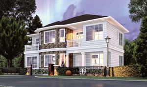 Nhà prefab mô-đun biệt thự thép nhẹ và nhà ở kiến trúc kết cấu thép bền - Product Image 2