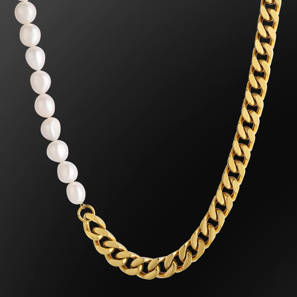 KRKC — collier de perles de luxe en plaqué or 14k, pendentif rigide en forme de coquille de mer du sud, bijoux