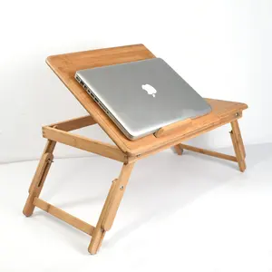 Classic Style Laptop Table For Bed Lap Desk Notebook Stand Multi-Functional Bamboo Laptop Holder Bamboo Laptop Table For Bed