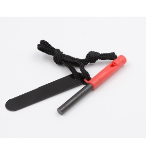 Pequeña varilla de pedernal de magnesio de acero de fuego sueco Mini arrancador de fuego de emergencia para acampar con silbato integrado - Product Image 3