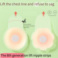 Couvre-mamelon en forme de fleur ronde en silicone imperméable personnalisé sans couture ultra-mince avec diamant réutilisable Sexy Lift Breast