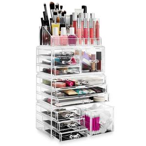 Organizador de Maquillaje de Plástico, Caja de Almacenamiento de Cosméticos Acrílica con Cajones y Exhibidor de Joyería con 11 Cajones - Product Image 1