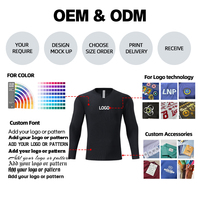 T-shirt à manches longues pour homme avec logo personnalisé, coupe ajustée et haute élasticité, vêtements de fitness pour la course à pied, directement de l'usine