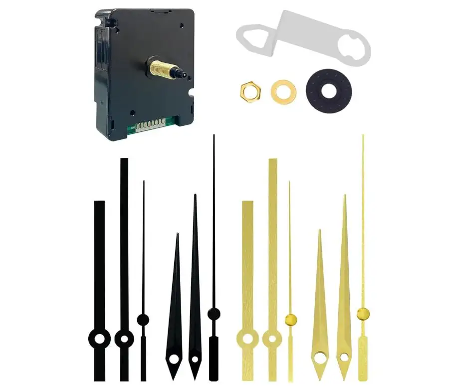 Dcf Radio Controlled Silent Clock Movement Set - Modern Design For