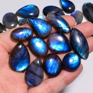 Piedras Preciosas Sueltas de Labradorita Natural, Formas Mixtas, Corte Pera Azul Pulido, para Joyería - Product Image 3