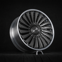 Jantes forgées concaves directionnelles personnalisées, finition Gunmetal avec lèvre argentée polie, 18-24 pouces, 2 pièces, PCD ET personnalisé pour berlines haut de gamme