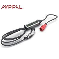 Chargeur EV portable AMPPAL jusqu'à 22 kW 16A Type 2 avec mise à niveau WiFi à distance, courant réglable, câble de 5 m, station de charge domestique