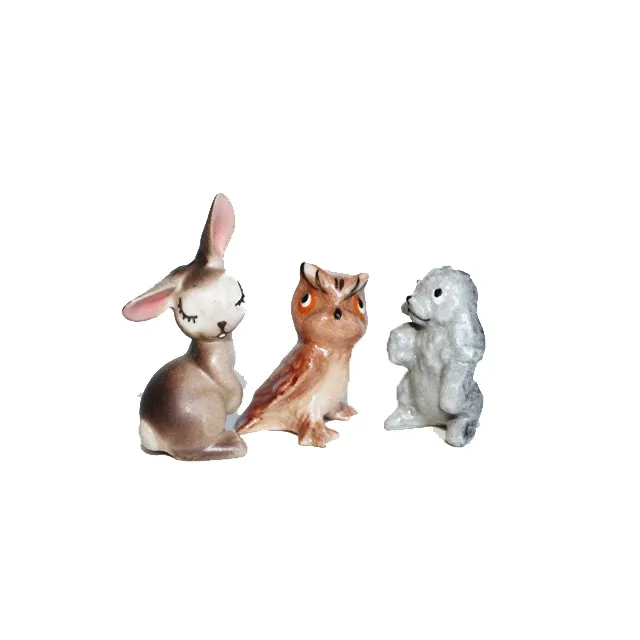 सिरेमिक लघु विंटेज बनी खरगोश पशु मूर्तियों