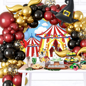 Kit de arco de guirnalda de globos temáticos de hechicero, Kit de arco de guirnalda de globos de látex de oro negro Borgoña, juego de Decoración de <span class=keywords><strong>cumpleaños</strong></span> de <span class=keywords><strong>mago</strong></span> - Product Image 4