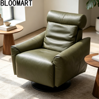 Chaise longue en cuir de luxe de haute qualité, fauteuil moderne pivotant à 360 degrés pour le salon et la chambre à coucher
