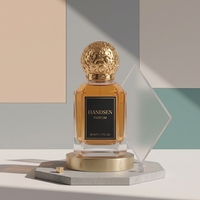 Flacon de parfum octogonal personnalisé de 50 ml, flacon de parfum vide en verre avec bouchon rond doré gravé pour l'emballage de parfum