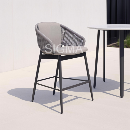 Outdoor furniture armchairs Aluminum Frame hand-woven rope garden Chair Bar Stools