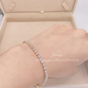 Grosir Perhiasan Hip Hop <span class=keywords><strong>10K</strong></span> Asli Kuning Putih Mawar Emas VVS Moissanite Berlian Es Keluar Gelang Tenis Kustom - Product Image 4