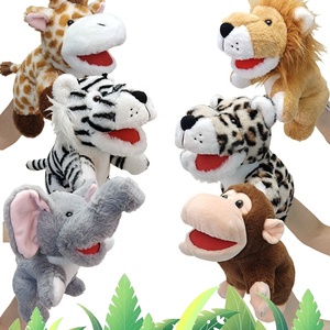 Interaktive Geschichte Dschungel Tier Handpuppe Elefant Panda Tiger Hase Schwein Ente Kuh Pferd Handpuppen für Kinder - Product Image 2