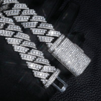 Collier en argent sterling 925 de 20 mm, populaire en Europe et aux États-Unis, streetwear tendance, vente chaude, mode américaine, hip-hop, chaîne cubaine