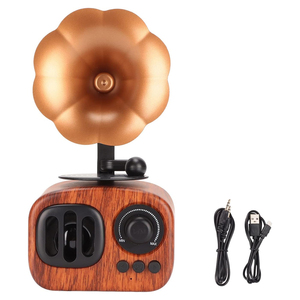 ลำโพงบลูทูธ <span class=keywords><strong>AS90</strong></span> สไตล์เรโทร กำลังขายดี แบตเตอรี่ 1800mAh ชาร์จได้ พร้อมวิทยุ FM ลำโพงวินเทจลายไม้ - Product Image 1