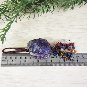 Wholesale <strong>Cheap</strong> Seven Chakra Car Hanging Charm Healing Crystal Rough Stones Natural Gems Chips Raw <strong>Stone</strong> <strong>Jade</strong> Wall Home Decor - Product Image 6