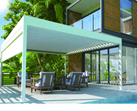 Pergola en aluminium avec toit à lames orientables, imperméable, motorisée ou manuelle, sur mesure, pour jardin, patio, protection solaire latérale