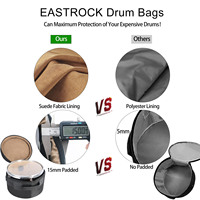 Échantillon Gratuit - Sac de Rangement Portable Jiayuan en Tissu Oxford Durable pour Baguettes de Batterie (5 Pouces) avec Fermeture Éclair - Housse de Protection pour Batterie