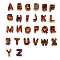 26 Perles Acryliques à Grand Trou, Lettres Anglaises, Motif Léopard, pour DIY, Chaînes de Téléphone, Sacs, Vêtements, Accessoires, Pendentifs et Décorations