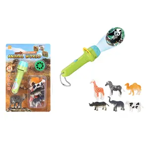 promotional fun educational mini kids children electronic gifts animal film flash torch lamp flashlight projector toys