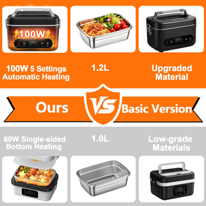 1300ml 4000mAh * 6 USB Rechargeable Battery Power Lunch Box Leak Proof Charging Lunch Box Cordless Electric Lunch Box - Product Image 2
