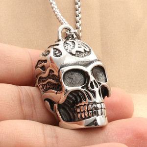Collar de Acero Inoxidable con Colgante de Calavera para Hombre, Diseño Punk Retro, Joyería de Moda - Product Image 4