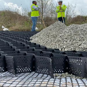 Géocell en plastique alvéolaire texturé et perforé en PEHD, prix fabricant, grille de <span class=keywords><strong>gravier</strong></span> pour la construction routière - Product Image 1