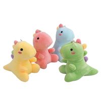 12cm Kawaii Mini doux dinosaure en peluche porte-clés chaud coton animaux jouets sac breloque décor pendentif peluche peluche poupée