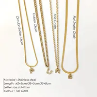 EManco Dropshipping - Collar Personalizado con Iniciales y Cadena de Serpiente Plana de Acero Inoxidable, Joyería para Mujer, Venta al por Mayor