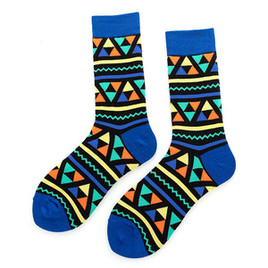 Chaussettes tendance géométriques pour l'automne et l'hiver, chaussettes personnalisées tendance pour hommes et femmes, chaussettes de sport en coton - Product Image 4