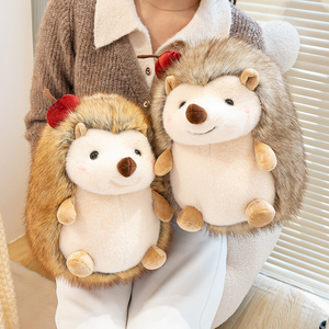 ตุ๊กตาเม่นน่ารักนุ่มนิ่มพร้อมแอปเปิ้ล ตุ๊กตาสัตว์น่ารักขนฟู ของขวัญวันเกิดสำหรับเด็ก ตกแต่งบ้าน - Product Image 4