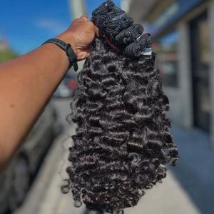 Extensions de <span class=keywords><strong>cheveux</strong></span> naturels 100% humains non traités, bouclés, ondulés, à trame plate, provenant d'Inde, de Vietnam, de Birmanie et du Cambodge - Product Image 4