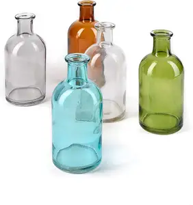 Living Bud Vases - Elegant Decorative Glass Bottles for Wedding Receptions and Mini Flower Vases Set