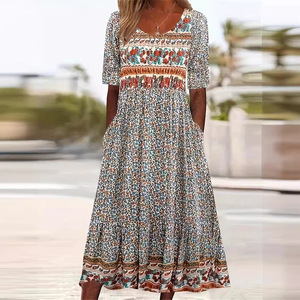 70 vintage colocación estampado vestido casual vestidos elegante vintage mujer látex <span class=keywords><strong>ropa</strong></span> casual rojo vestido - Product Image 2