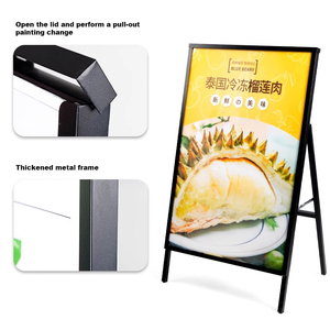 Nhà sản xuất cung cấp hộp đèn thủy tinh quảng cáo LED nhà hàng Bảng menu tầng thường vụ chiếu sáng Áp phích Bảng hiển thị - Product Image 4