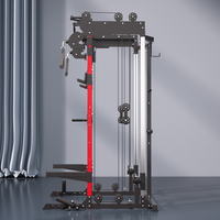 Rack de musculation multifonctionnel avec banc de musculation et croisement de câbles, équipement de fitness tout-en-un pour la maison